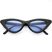 zeroUV Women's Retro Flat Angle Colored Lens Black Frame Sunglasses C511 Sunglasses