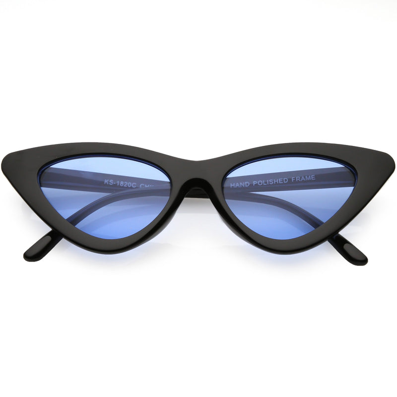 zeroUV Women's Retro Flat Angle Colored Lens Black Frame Sunglasses C511 Sunglasses