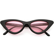 zeroUV Women's Retro Flat Angle Colored Lens Black Frame Sunglasses C511 Sunglasses