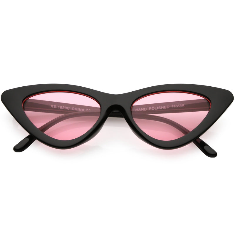 zeroUV Women's Retro Flat Angle Colored Lens Black Frame Sunglasses C511 Sunglasses