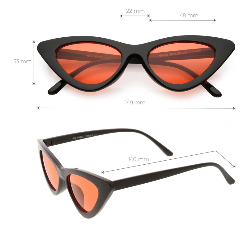 zeroUV Women's Retro Flat Angle Colored Lens Black Frame Sunglasses C511 Sunglasses