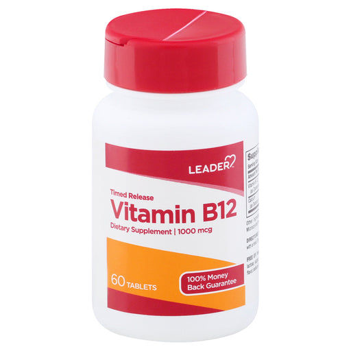 Leader Leader(Tm) Vitamin B-12 1000mcg Extended Release Tablets 60 Ea Health & Beauty