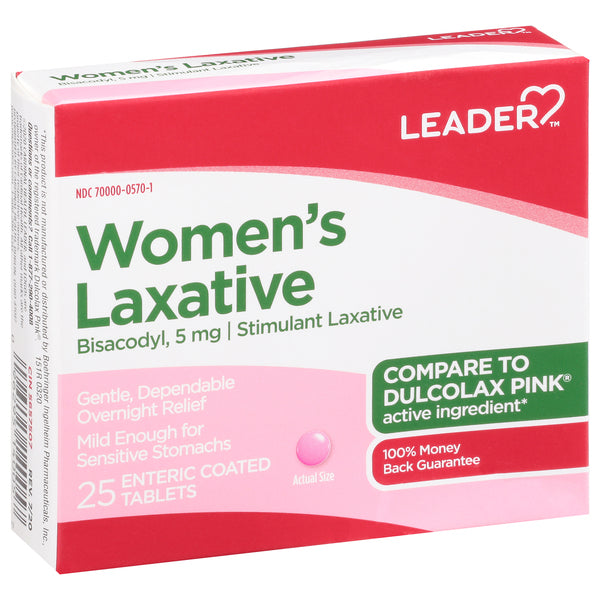Leader Health Care Leader(Tm)  Women's Laxative Bisacodyl  5 Mg Enteric Coated Tablets 25Ct Medicine Cabinets