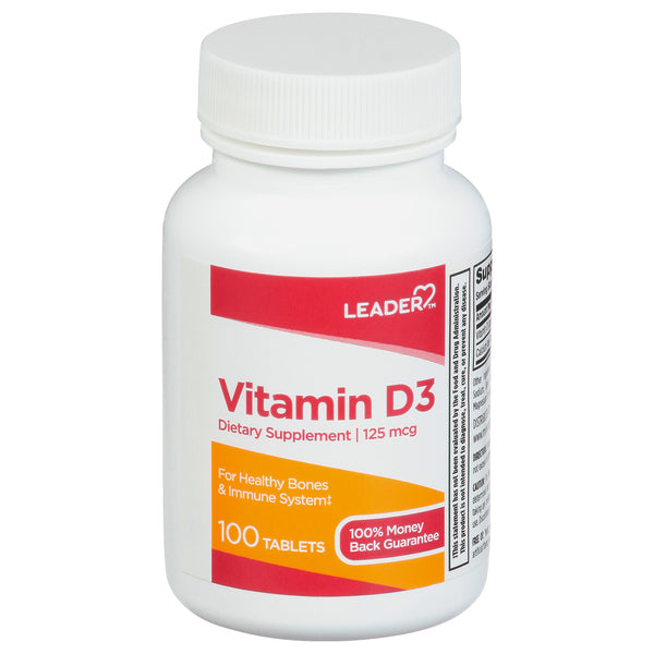 Leader Leader Vitamin D3 Dietary Supplement 125 Mcg Tablets Vitamins & Supplements
