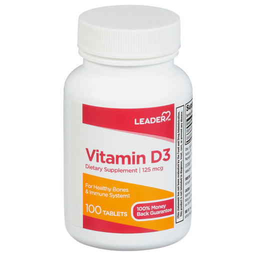 Leader Leader Vitamin D3 Dietary Supplement 125 Mcg Tablets Vitamins & Supplements