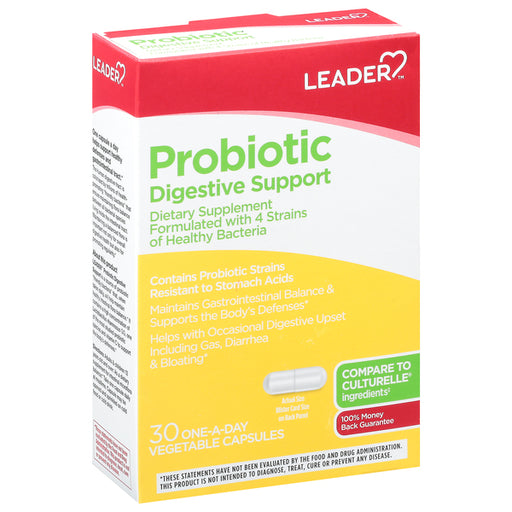 Leader Leader™ Probiotic Digestive Support – 100% Vegetable Capsules Medicine Cabinets