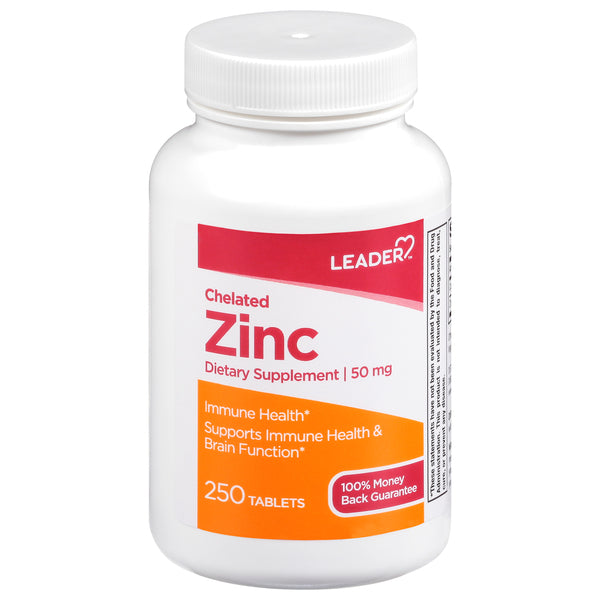 Leader Leader Chelated Zinc Dietary Supplement 50 Mg Tablets Vitamins & Supplements