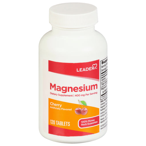 Leader Leader™ Magnesium 400 mg – Cherry Flavor Tablets Vitamins & Supplements