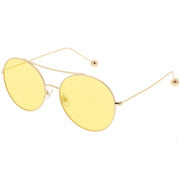 zeroUV Premium Oversize Color Oval Plat Lens Aviator Sunglasses C498 Sunglasses