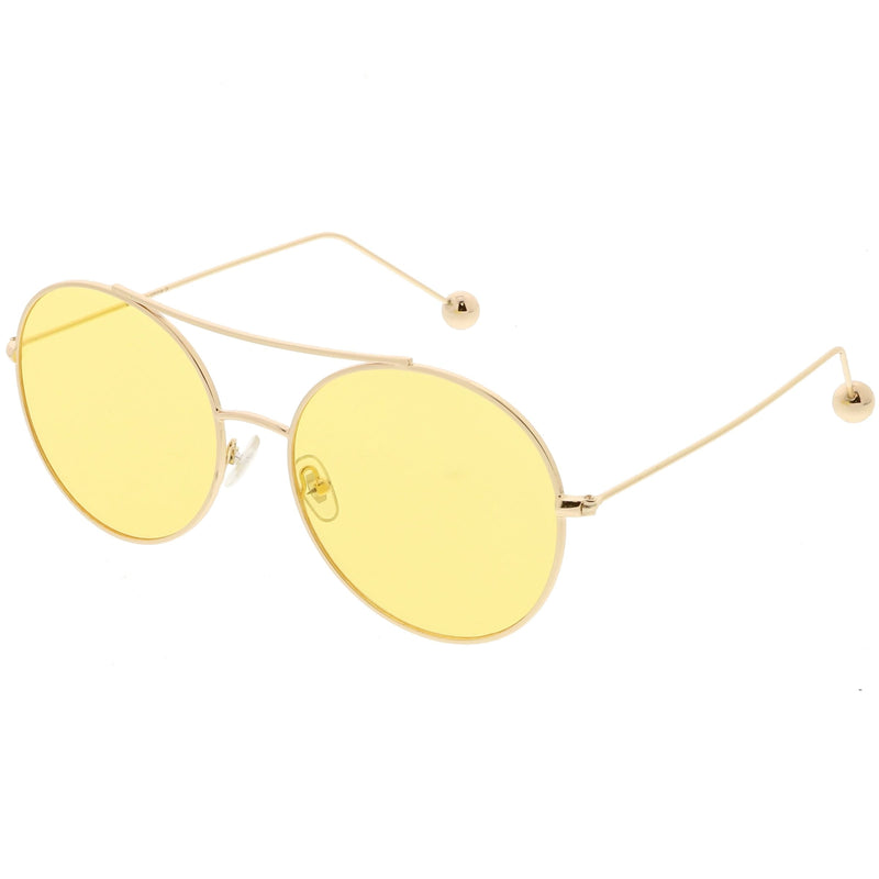 zeroUV Premium Oversize Color Oval Plat Lens Aviator Sunglasses C498 Sunglasses