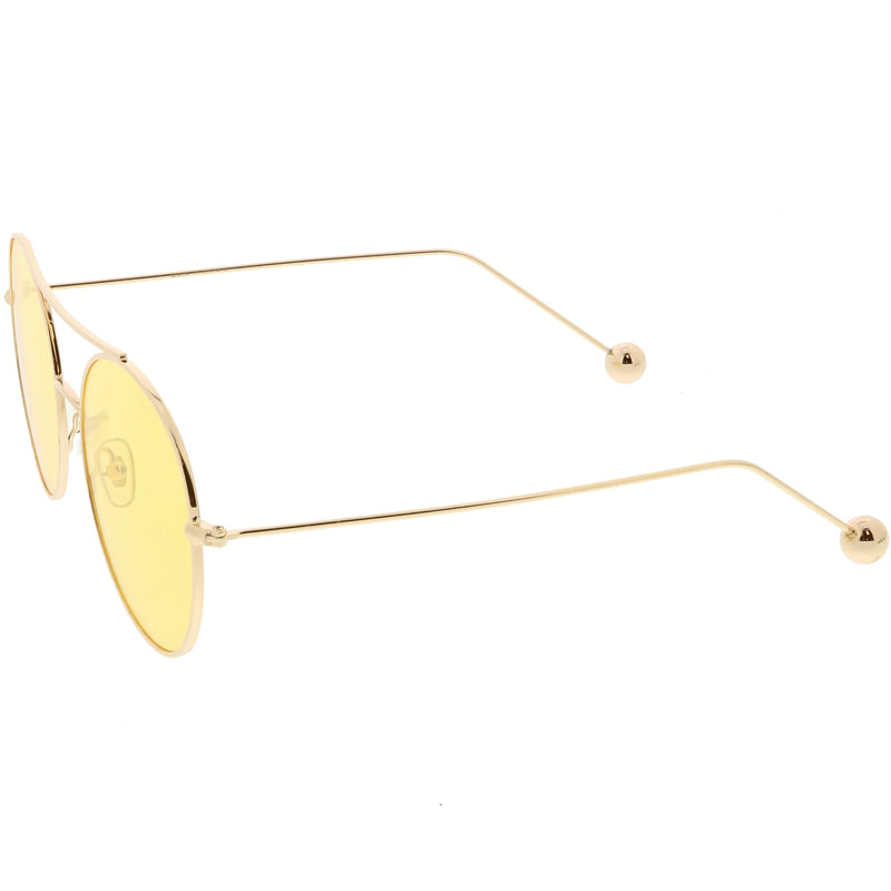 zeroUV Premium Oversize Color Oval Plat Lens Aviator Sunglasses C498 Sunglasses