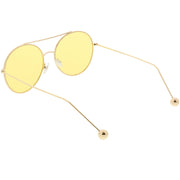 zeroUV Premium Oversize Color Oval Plat Lens Aviator Sunglasses C498 Sunglasses