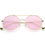 zeroUV Premium Oversize Color Oval Plat Lens Aviator Sunglasses C498 Sunglasses