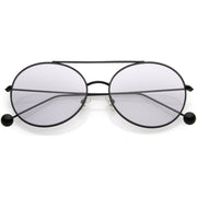 zeroUV Premium Oversize Color Oval Plat Lens Aviator Sunglasses C498 Sunglasses