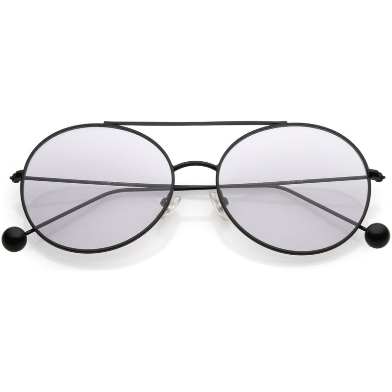 zeroUV Premium Oversize Color Oval Plat Lens Aviator Sunglasses C498 Sunglasses