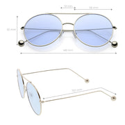 zeroUV Premium Oversize Color Oval Plat Lens Aviator Sunglasses C498 Sunglasses