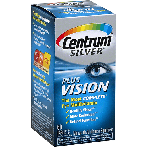Centrum Centrum Silver Multivitamin/Multimineral Supplement, Plus Vision, Tablets Vitamins & Supplements Dark Gray