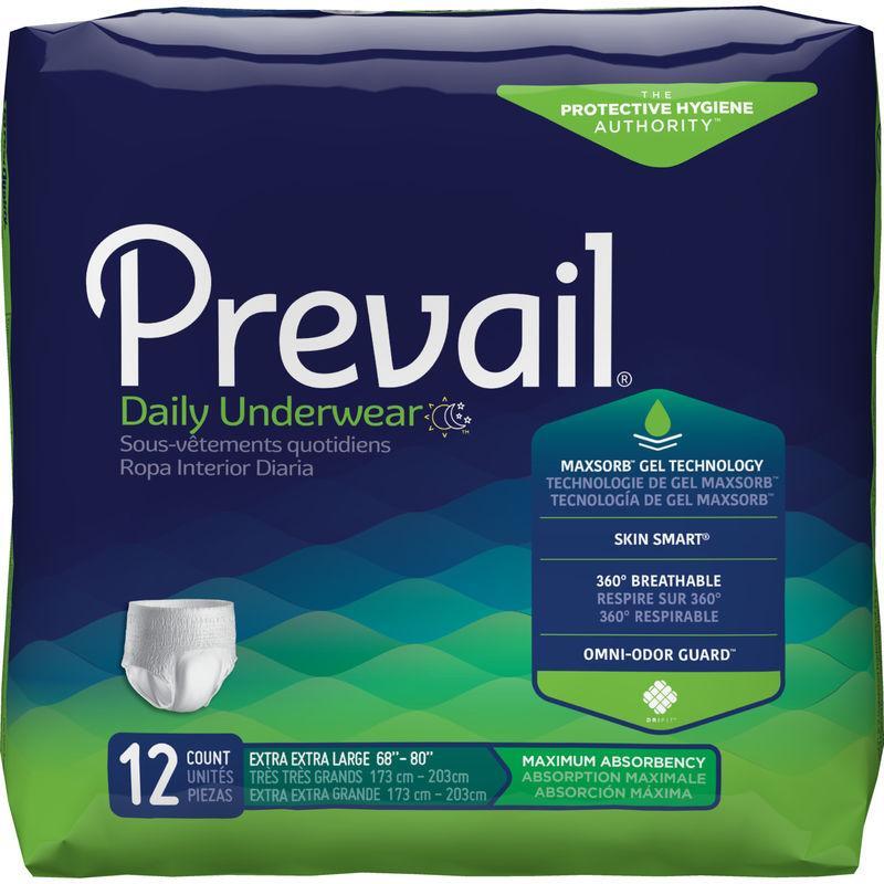 Prevail Prevail Maximum Absorbency Unisex Underwear, XX-Large, 48 Count (4 Packs of 12) Incontinence Aids