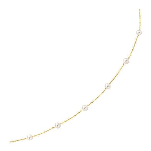 Bids.com 14k Yellow Gold Necklace with White Pearls Necklaces