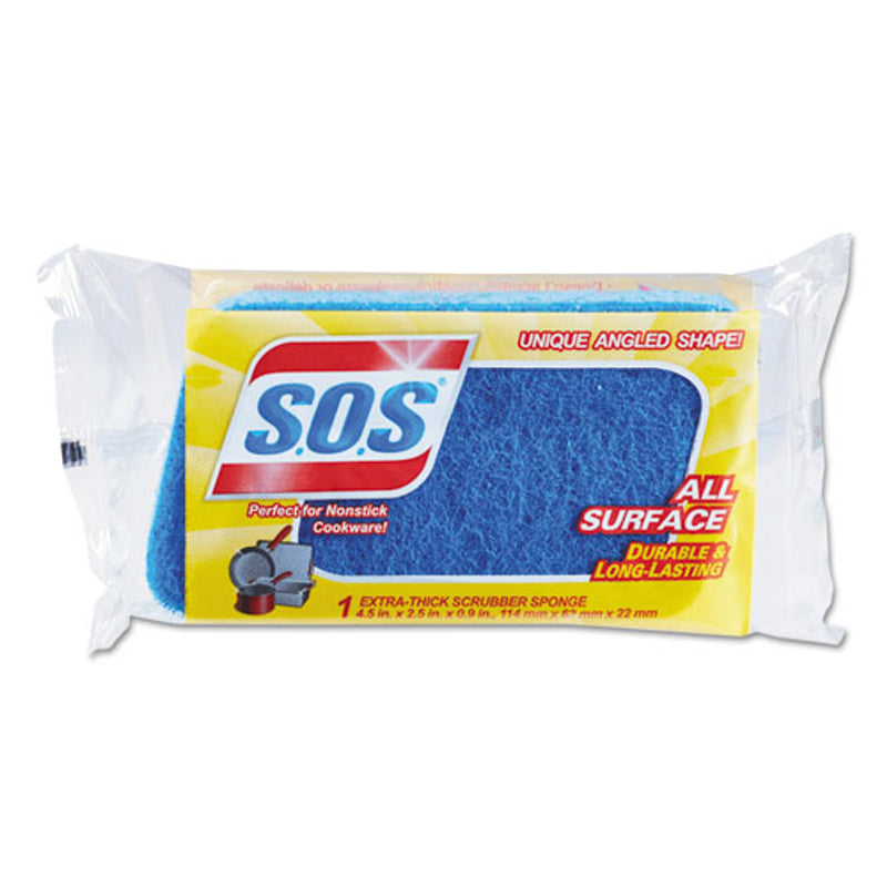 SOS SOS All Surface Scrubber Sponge, 2.5 X 4.5, 0.9" Thick, Dark Blue, 12/Carton CLO91017 Sponges & Scouring Pads White Smoke
