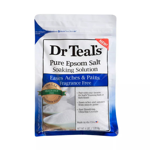 Dr Teal's Dr Teal's Pure Epsom Salt Soaking Solution, Fragrance Free, 4 Lb Bath & Body