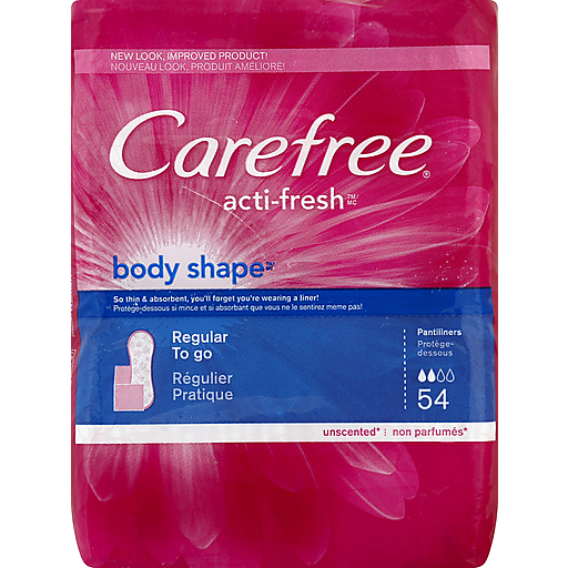 Carefree Carefree Pantiliners, Acti-Fresh, Body Shape, Regular To Go, Unscented Personal Care