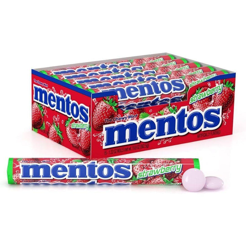 Mentos Mentos Strawberry Chewy Candy Rolls, 15 Count (Pack of 15) Candy & Chocolate