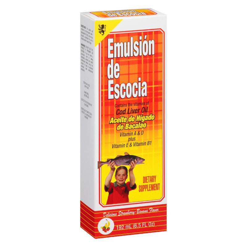 Emulsion de Escocia Emulsion de Escocia Cod Liver Oil, Strawberry Banana Flavor 6.5 Oz Vitamins & Supplements