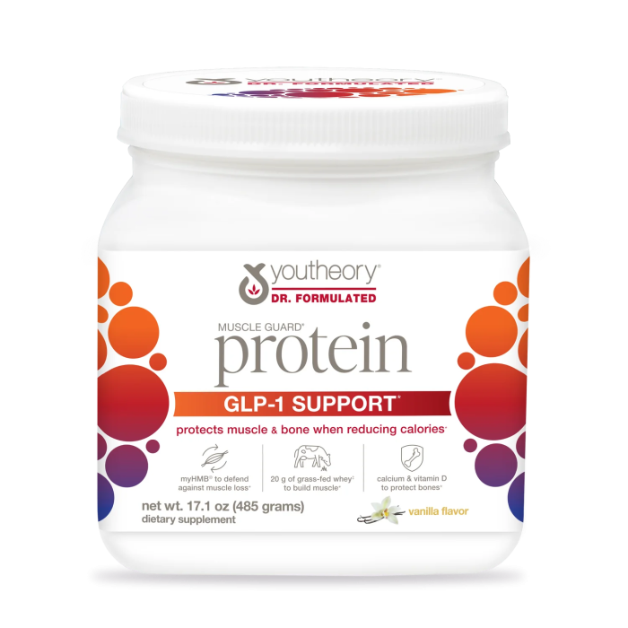 Youtheory Youtheory GLP-1 Support Muscle Guard Protein Vanilla, 17.1 Oz Plumbing Fittings & Supports