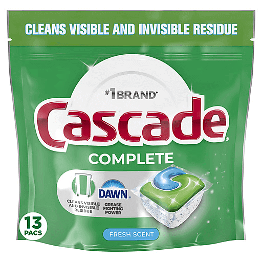 Cascade Cascade Complete Dishwasher Detergent, Fresh Scent, Actionpacs Dish Detergent & Soap White Smoke