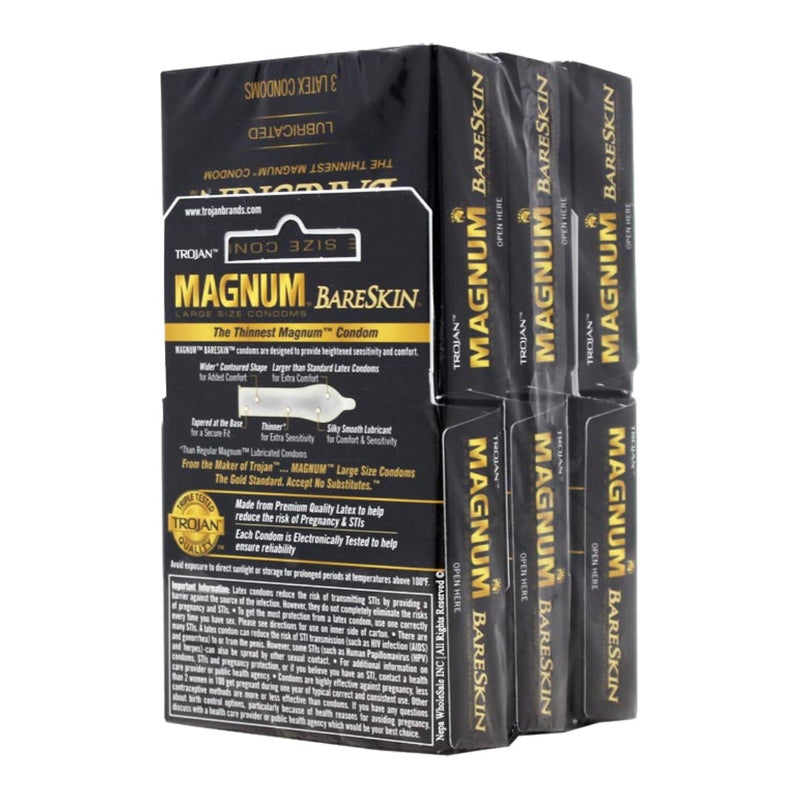 Trojan Trojan Magnum Bareskin Lubricated Latex Condoms 3-Pack Large Condoms