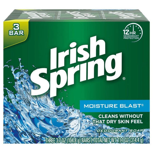 Irish Spring Irish Spring Moisture Blast Deodorant Bar Soap, 3.75 Oz Bars Bar Soap