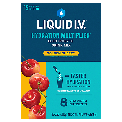 Liquid I.V. Liquid I.V.® Hydration Multiplier® – Golden Cherry Electrolyte Drink Mix Powdered Beverage Mixes