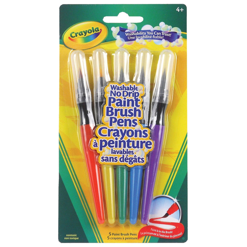 Crayola Crayola No Drip Washable Paint Brush Pens, Assorted Colors Pens
