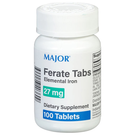 Major Major Ferate Tabs, Elemental Iron, 27 Mg, Tablets Vitamins & Supplements