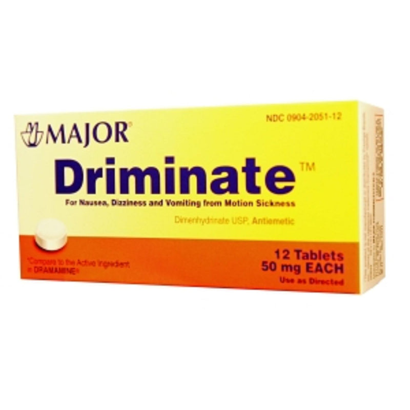 Major Major 089MJRX Driminate Tab 50mg Pkg12 UPC Health Care Orange Red