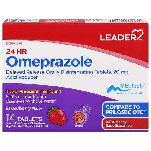 Leader Leader Omeprazole, 20 Mg, Tablets, Strawberry Flavor Health & Beauty