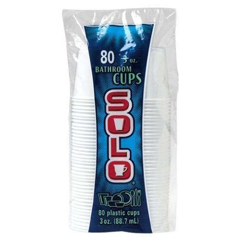 Solo Solo 3-Ounce Plastic Bathroom Cups, 80-Count Package Serveware White Smoke