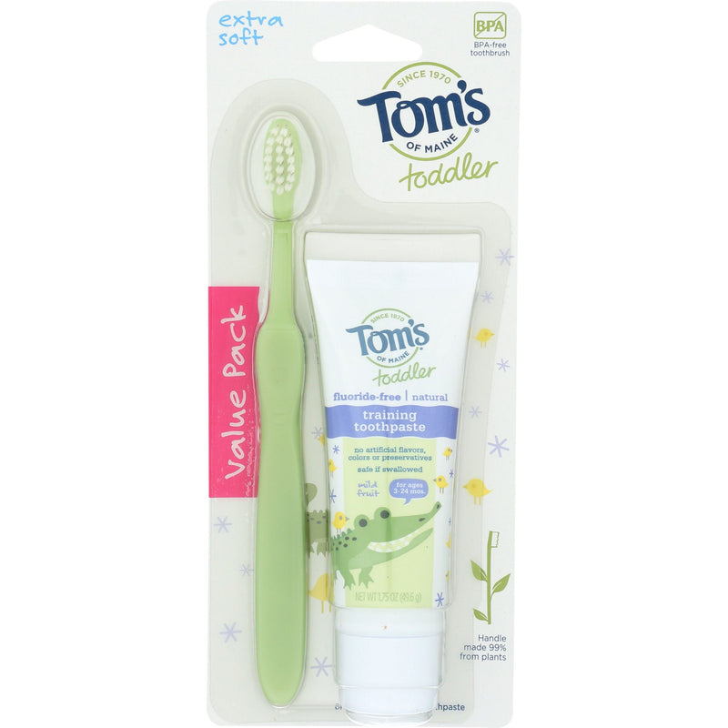 Tom's of Maine Tom's of Maine Toothbrush & Toothpaste, Toddler, Extra Soft, Wild Fruit, Value Pack Toothpaste Lavender