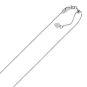 Bids.com 14k White Gold Adjustable Box Chain 0.7mm Necklaces