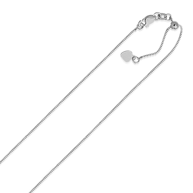 Bids.com 14k White Gold Adjustable Box Chain 0.7mm Necklaces