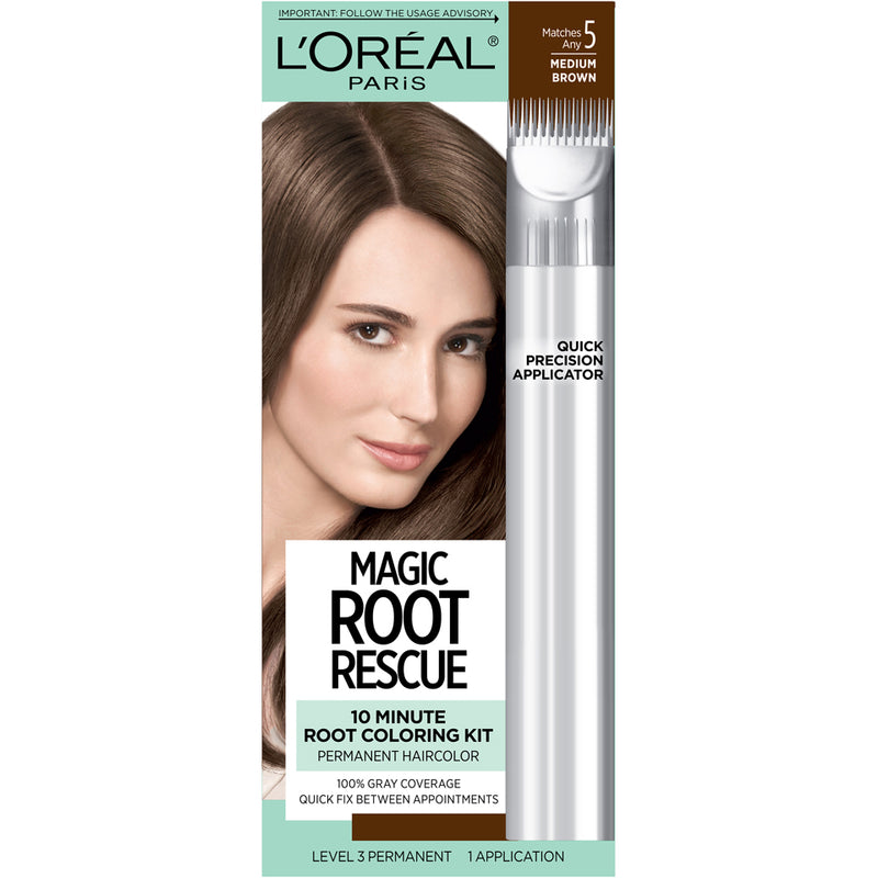 Root Rescue Root Rescue L'Oreal Paris Magic 10 Minute Hair Coloring Kit, 5 Medium Brown, 1 Kit Hair Color White Smoke