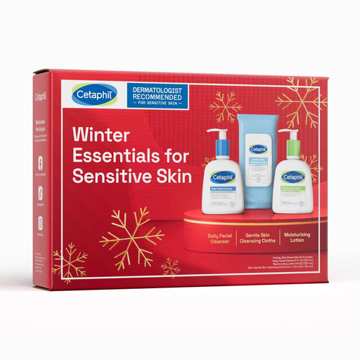 Cetaphil Cetaphil Holiday Gift Skin Care Set, Gentle Skin Cleansing Cloth Face Wipes 25 Count, Daily Facial Cleanser 8oz, Moisturizing Face & Body Lotion 8oz, Suitable For Sensitive Skin Lotion & Moisturizer