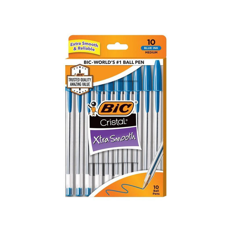 BiC BiC Bi C Cristal Extra Smooth Blue Ink Medium Ball Pens Pens