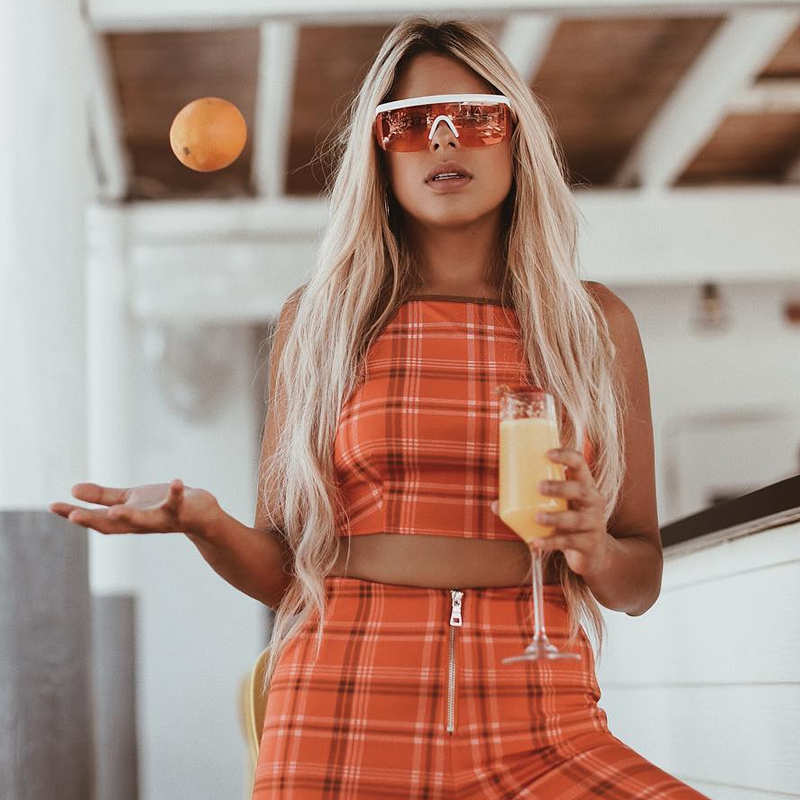 zeroUV Retro Flat Top Color Tone Half Frame Goggle Shield Sunglasses C546 Sunglasses