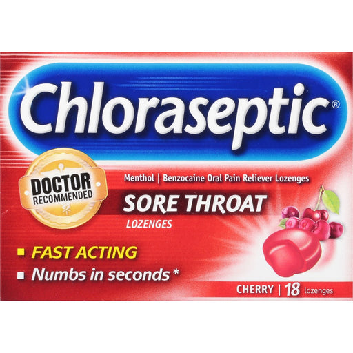 Chloraseptic Chloraseptic Cherry Sore Throat Lozenges 18 Ea Box Health & Beauty