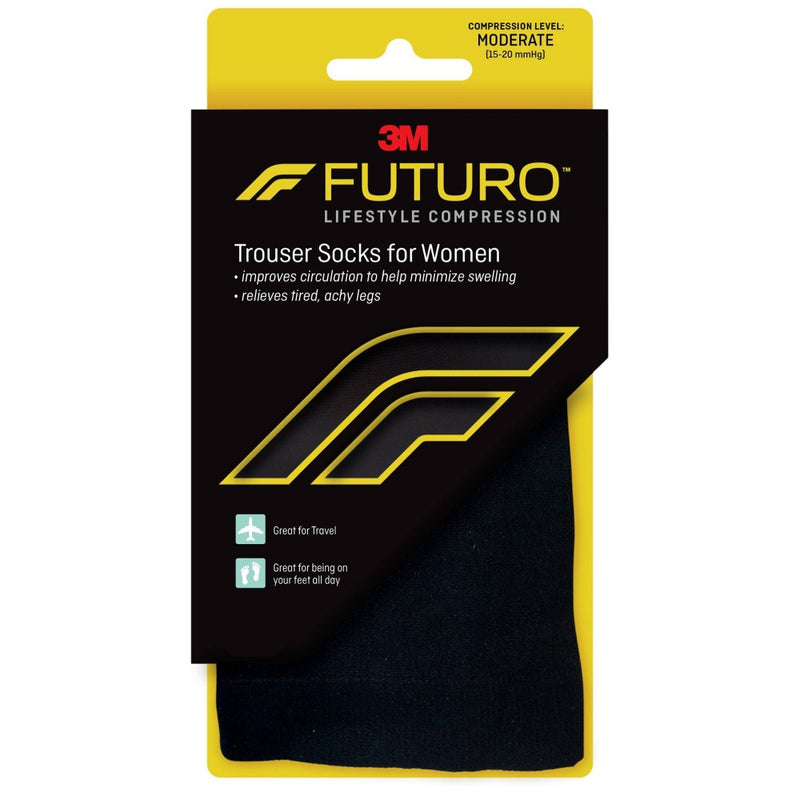 Futuro Futuro Trouser Socks For Women Moderate Compression, Medium - Black Socks