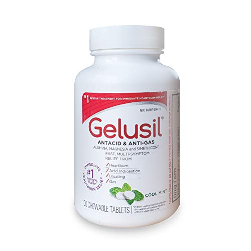 Gelusil Gelusil Antacid & Anti Gas Tablets For Heartburn Relief, Acid Reflux, Bloating And Gas, Cool Mint - 100ct Bottle Tablet Computers White Smoke