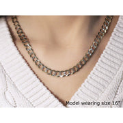Bids.com 8.2 mm 14k Two Tone Gold Pave Curb Chain Necklaces