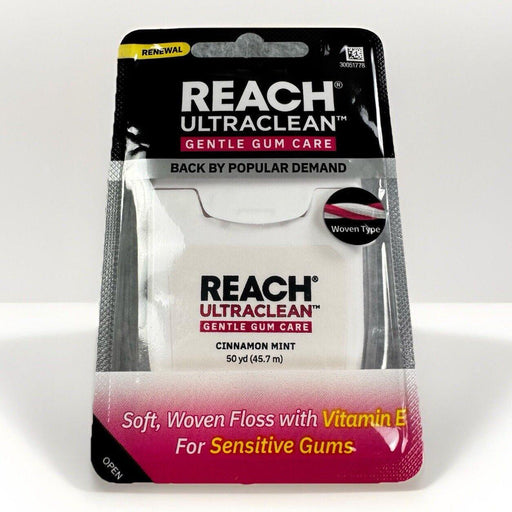 0 Listerine Reach Cinnamon Mint Dental Floss Gentle Gum Care Woven Soft 50yd Dental Floss